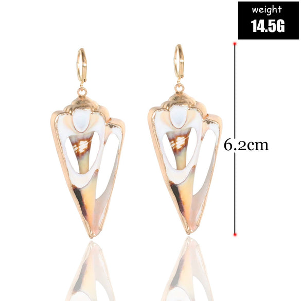Summer Conch Shell Earrings For Women Beach Series