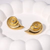 Summer Conch Stainless Steel Gold Plated Earrings For Women With Animal Zodiac Pattern
