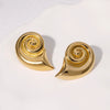 Summer Conch Stainless Steel Gold Plated Earrings For Women With Animal Zodiac Pattern