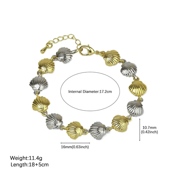 Summer Copper Plated Electroplated Conch Pearl Shell Women's Bracelet