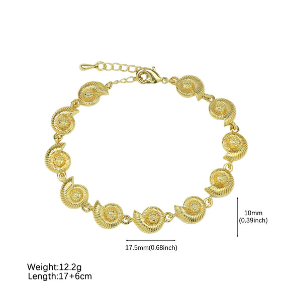 Summer Copper Plated Electroplated Conch Pearl Shell Women's Bracelet