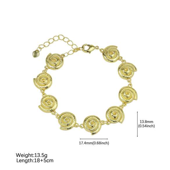 Summer Copper Plated Electroplated Conch Pearl Shell Women's Bracelet