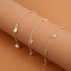 Summer Creative Shell Pattern Alloy Anklet 3 Piece Set For Women