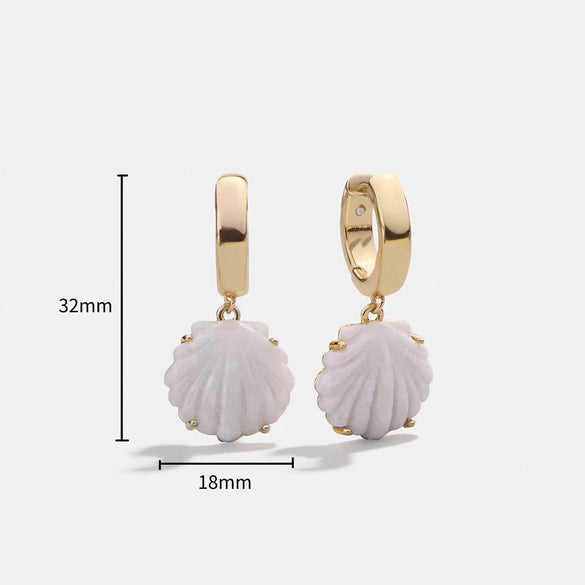 Summer Earrings Stainless Steel Shell Marine Style Electroplating For Women