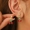 Summer Earrings Zinc Alloy Fruit Cherry Sweet Style For Women
