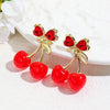 Summer Earrings Zinc Alloy Fruit Cherry Sweet Style For Women