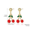 Summer Earrings Zinc Alloy Fruit Cherry Sweet Style For Women