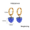 Summer Grape Earrings Stainless Steel Fresh Cute Design Pvd Furnace Vacuum Real Gold Plated Fruit Shape Jewelry For Women