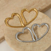 Summer New Exaggerated Loveshaped Stainless Steel Earrings For Women With Electroplating