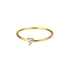 Summer New Light Luxury Heart Shaped Zircon Ring For Women Copper Gold Inlaid