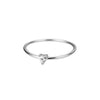 Summer New Light Luxury Heart Shaped Zircon Ring For Women Copper Gold Inlaid