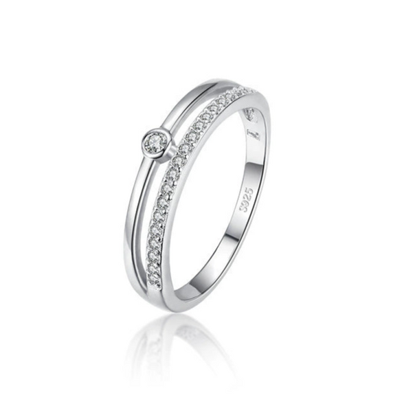 Summer New Simple Women's S925 Sterling Silver Ring With Hierarchical Design And Geometric Pattern Seiko Crafted