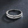 Summer New Simple Women's S925 Sterling Silver Ring With Hierarchical Design And Geometric Pattern Seiko Crafted