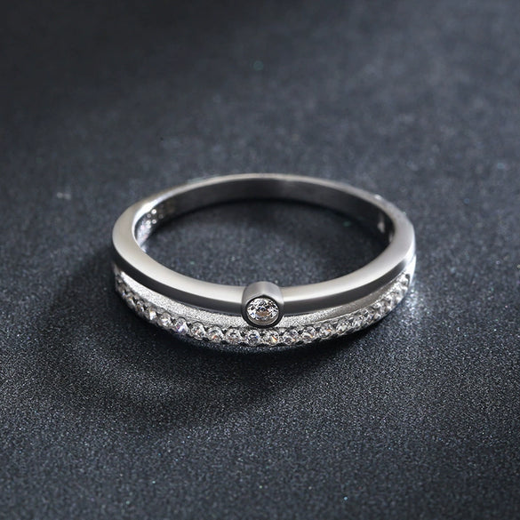 Summer New Simple Women's S925 Sterling Silver Ring With Hierarchical Design And Geometric Pattern Seiko Crafted