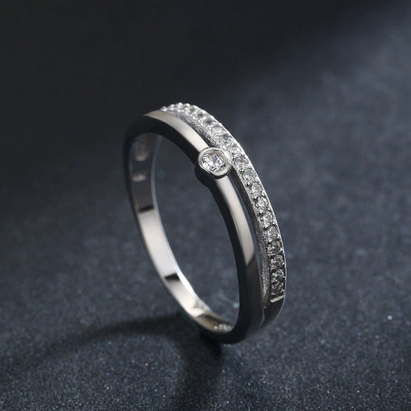 Summer New Simple Women's S925 Sterling Silver Ring With Hierarchical Design And Geometric Pattern Seiko Crafted