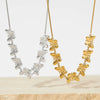 Summer New Stainless Steel Butterfly Dravable Women's High End Fashion All Match Necklace With Electroplating