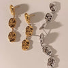 Summer New Stainless Steel Stitching Design Geometric Earrings With Electroplating For Women Wholesale