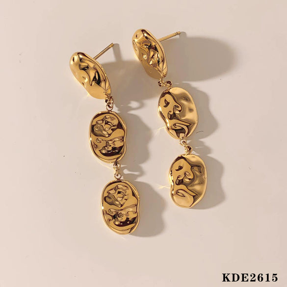Summer New Stainless Steel Stitching Design Geometric Earrings With Electroplating For Women Wholesale