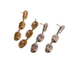 Summer New Stainless Steel Stitching Design Geometric Earrings With Electroplating For Women Wholesale