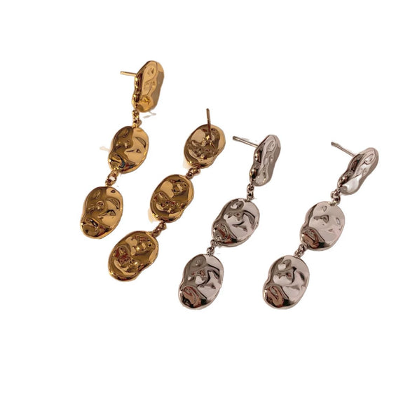 Summer New Stainless Steel Stitching Design Geometric Earrings With Electroplating For Women Wholesale