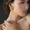 Summer New Stainless Steel Wave Strip Earrings With 18K Gold Electroplating