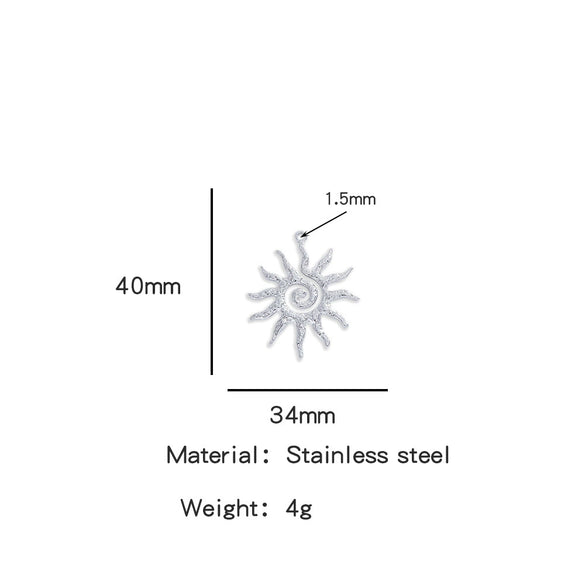 Summer New Sunflower Pendant Stainless Steel Electroplated Jewelry Accessories