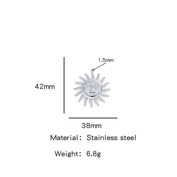 Summer New Sunflower Pendant Stainless Steel Electroplated Jewelry Accessories