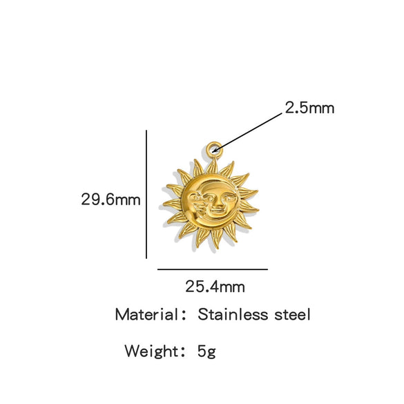 Summer New Sunflower Pendant Stainless Steel Electroplated Jewelry Accessories