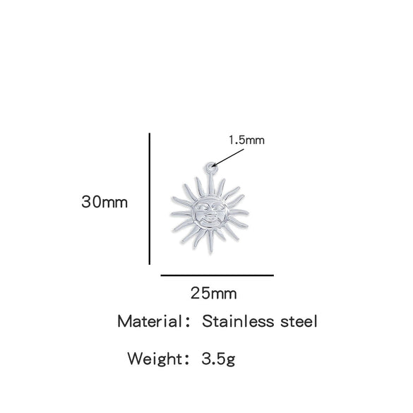 Summer New Sunflower Pendant Stainless Steel Electroplated Jewelry Accessories