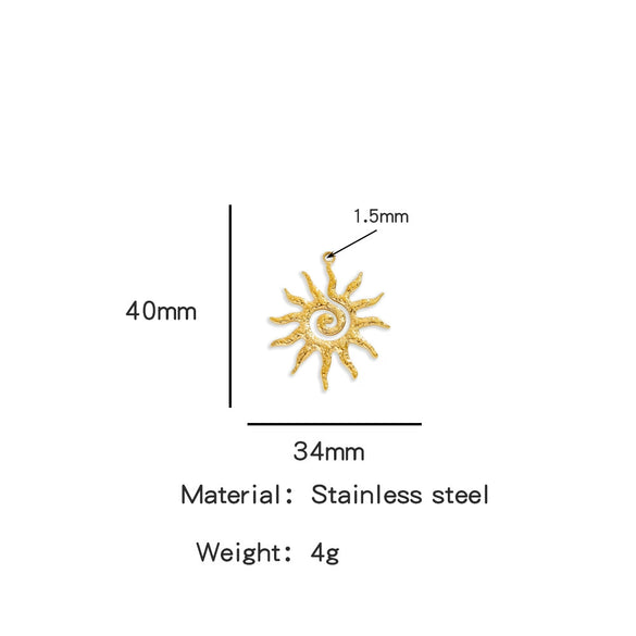 Summer New Sunflower Pendant Stainless Steel Electroplated Jewelry Accessories