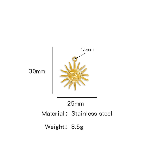 Summer New Sunflower Pendant Stainless Steel Electroplated Jewelry Accessories