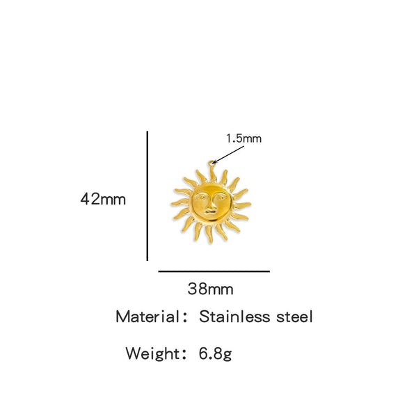 Summer New Sunflower Pendant Stainless Steel Electroplated Jewelry Accessories