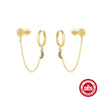 Summer New Women's Girl Style Oil Drop Bowknot S925 Sterling Silver Earrings With Geometric Pattern And Inlaid Zircon