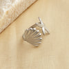 Summer Ocean Series Stainless Steel Ring Earrings Necklace With Heart Shape Pattern And Electroplating For Women