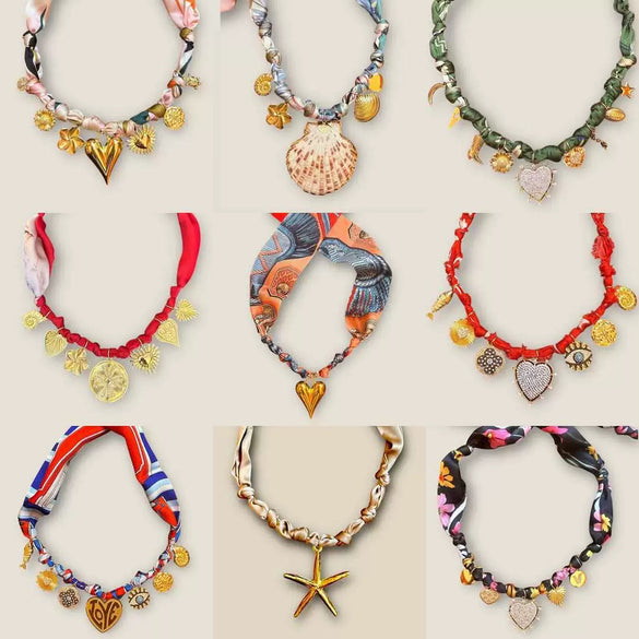 Summer Ocean Stainless Steel And Titanium Steel Multipendant Necklace With Animal Zodiac Shapes Electroplated