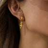 Summer Ocean Style Starfish Seahorse Pendant Earrings Stainless Steel 18K Electroplating Geometric