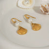Summer Pearl Shell Pendant Earrings Light Luxury Fashion Ocean Elements High End Stainless Steel Earrings