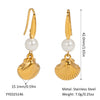 Summer Pearl Shell Pendant Earrings Light Luxury Fashion Ocean Elements High End Stainless Steel Earrings
