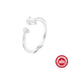Summer S925 Sterling Silver Double Layer Butterfly Open Dropshaped Zircon Fashion Ring For Women