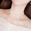 Summer Short Clavicle Chain Fashion Necklace With Faux Pearl And Geometric Artificial Crystal