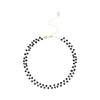 Summer Short Clavicle Chain Fashion Necklace With Faux Pearl And Geometric Artificial Crystal
