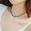 Summer Short Clavicle Chain Fashion Necklace With Faux Pearl And Geometric Artificial Crystal