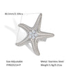 Summer Starfish Pearl Ring For Women Fashionable Exaggerated Niche Design Stainless Steel Jewelry With Pvd Furnace Vacuum Real Gold Plating