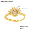Sun And Moon Zircon Geometric Ultrafine Opening Adjustment Titanium Steel Ring For Women With Electroplating