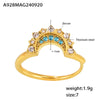 Sun And Moon Zircon Geometric Ultrafine Opening Adjustment Titanium Steel Ring For Women With Electroplating