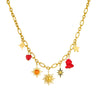 Sunflower Cat's Eye Awn Star Necklace Titanium Steel And Stainless Steel Star Shaped Electroplated Clavicle Chain For Women