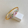 Sunflower Enamel Openwork Bangle With Cloisonné Craftsmanship And Plated Finish Floral Jewelry Wholesale