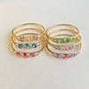 Sunflower Enamel Openwork Bangle With Cloisonné Craftsmanship And Plated Finish Floral Jewelry Wholesale