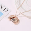 Sunflower Necklace Vintage Open Double Lettering Pendant Double-sided Flower Letter Clavicle Chain