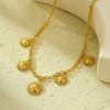 Sunflower Pendant Necklace Stainless Steel Electroplating Women's